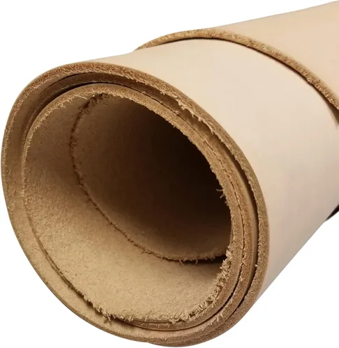 Miniatura 4 de Realeather Cuero Curtido Vegetal para Herramientas de Cintura para Artesanía, 6-8oz, Natural