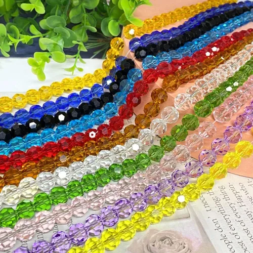 Miniatura 4 de Jmassyang 400 Piezas de 4mm Cuentas de Cristal Redondo Facetado de Vidrio Espaciadoras para Hacer Joyas, Pulseras, Collares, Aretes, Campanas