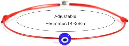 Miniatura 7 de 9 pulseras de cuerda roja ajustables hechas a mano con forma de cábala contra el mal de ojo, pulsera trenzada de ojo, pulsera de cuerda de amistad