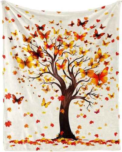 Miniatura 9 de Manta de mariposa de 40 x 30 pulgadas, franela con temática de mariposas lindas y coloridas, manta suave para siesta en el hogar, oficina