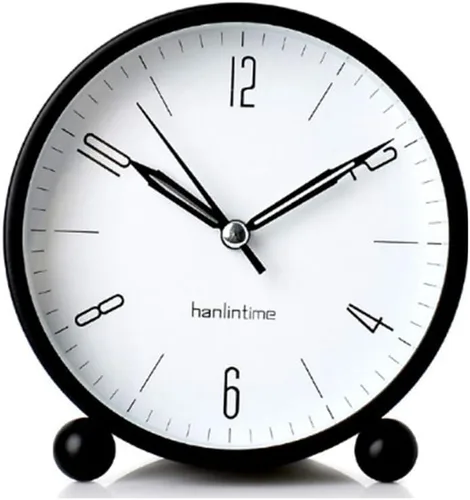 Reloj despertador analógico, reloj de escritorio pequeño fácil de configurar, sin tictac, con luz nocturna, despertador súper silencioso alimentado