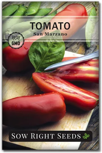 Sow Right Seeds - Semillas de tomate San Marzano para plantar - Paquete de reliquia sin OMG con instrucciones para plantar un jardín de verduras