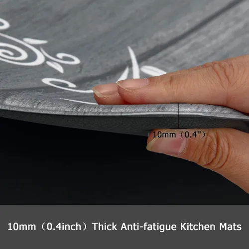 Miniatura 2 de HEBE Juego de 2 alfombras de cocina antifatiga, juego de 2 alfombrillas acolchadas para el suelo de la cocina, cómodas, resistentes, impermeables