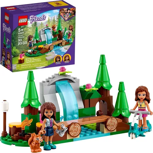 Set de Aventura de Camping de Cascada Forestal de LEGO Friends, Juguetes de Construcción con Mini-Muñecas Andrea y Olivia, Juguetes para Niños de 5
