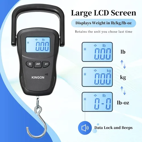 Miniatura 6 de Báscula de equipaje recargable, báscula digital portátil para viajes, báscula de peso de maleta con correa y mango cómodo, capacidad de 110 libras