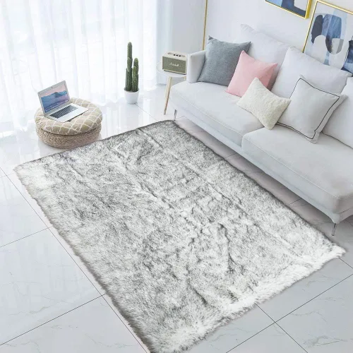 Miniatura 8 de Carvapet - Tapete suave de cuero sintético de oveja, lanudo y lujoso, grande (para decorar habitación), lado de la cama, dormitorio, sala de estar