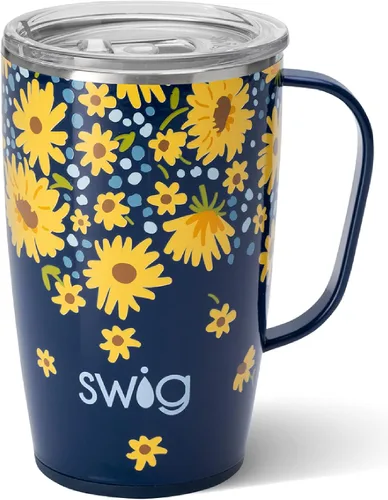 Miniatura 45 de Swig Life Taza de Viaje de 18 oz, Vaso Aislante con Asa y Tapa, Taza de Café de Viaje, Compatible con Portavasos, Acero Inoxidable, Vaso de 18 oz