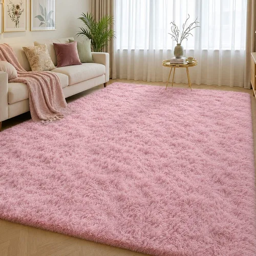 Miniatura 46 de Alfombra mullida de 5 x 8 pies, apta para mascotas, de fácil cuidado, ultra suave, con respaldo antideslizante, moderna alfombra de felpa mullida