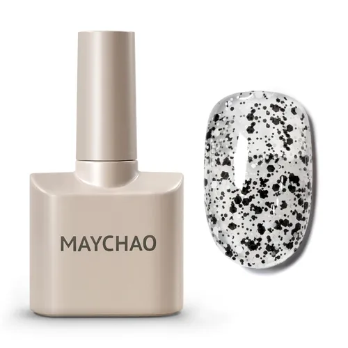 Miniatura 18 de MAYCHAO Esmalte de uñas de gel con purpurina de oro rosa de 0.5 fl oz, 1 esmalte de gel de oro rosa brillante, esmalte de uñas LED UV, arte de uñas