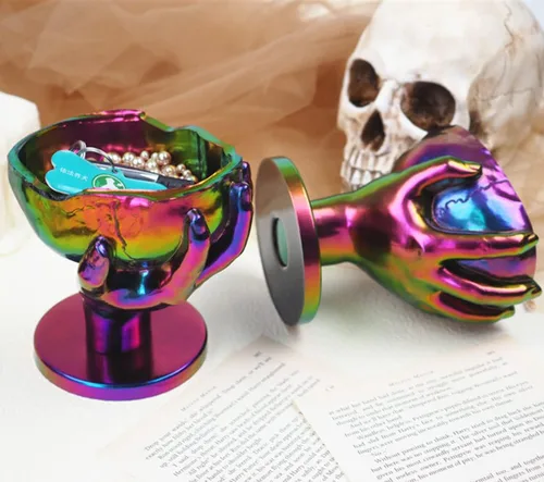 Miniatura 3 de Moldes de silicona de resina para caja de almacenamiento de fundición de resina Forma de molde (mano de calavera)
