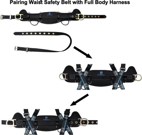 Miniatura 3 de Arnés de Seguridad Cinturón de Escalada - Cinturón de Seguridad con Hebilla de Lengüeta con Almohadilla de Cintura Ventilable y que Absorbe