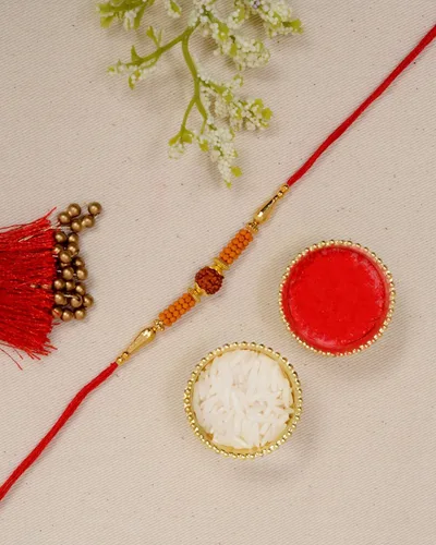 Miniatura 2 de Rakhi/Rakhi for Brother/Rudraksha Rakhi/Rakhi for Brother with Gift Set/Rakhi Bracelet/rakhi for brother and bhabhi/Rakhi Set