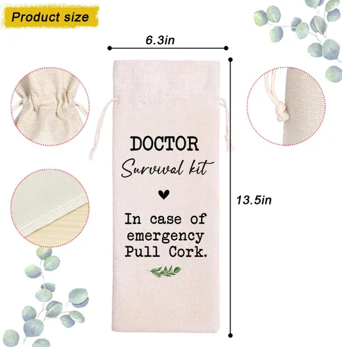 Miniatura 2 de Regalos para médicos, kit de supervivencia para médicos, regalos de graduación de médicos, regalos únicos para médicos, bolsa de vino