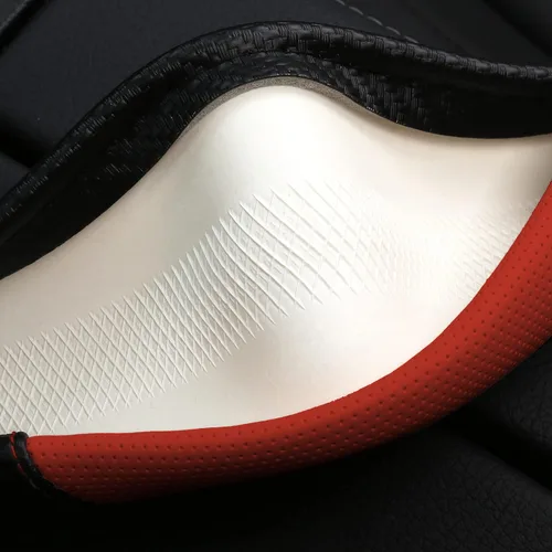 Miniatura 5 de HighnessHwoo Fundas acolchadas para volante de automóvil para mujer, de fibra de carbono, de piel sintética, accesorios interiores para vehículos
