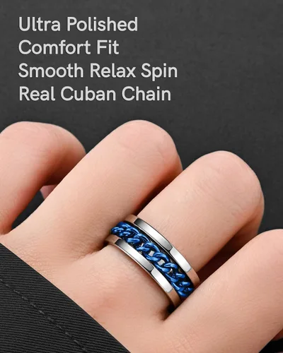 Miniatura 64 de King Ring 8mm Spinner Ring – Fidget Ring for Men & Women – Designed in USA