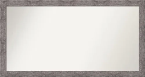 Miniatura 121 de Amanti Art Espejo de baño gris para sobre el fregadero, 31 x 48 pulgadas, espejo de tocador rectangular estrecho de color gris, marco de madera
