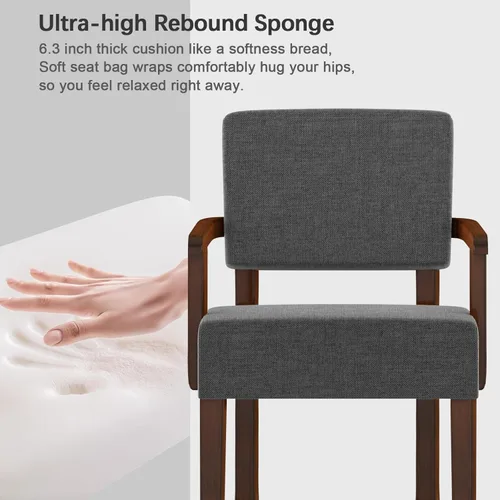 Miniatura 6 de FAGAGA Silla decorativa, sillas de sala de estar de gran tamaño con asiento suave y reposabrazos para salas de estar y comedor