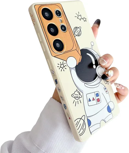 Miniatura 19 de Yonds Queen Funda ultra linda para Samsung Galaxy S22, diseño de astronauta de dibujos animados, diseño de cohete espacial, cubierta de parachoques