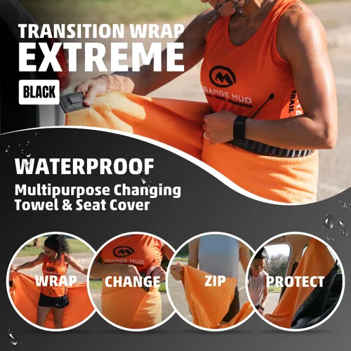 Orange Mud Transition Wrap Extreme - Funda impermeable para asiento de automóvil y toalla cambiadora, a prueba de sudor, envoltura segura para