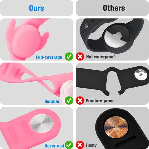 Miniatura 4 de Paquete de 2 soportes para AirTag para niños, pulseras de Airtag impermeables para niños con bonito diseño de dibujos animados, cobertura completa