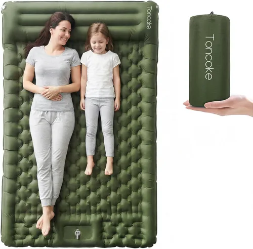 Miniatura 11 de Almohadilla de dormir Toncoke, almohadilla inflable extra gruesa y ultraligera con almohada, bomba de pie de 30s, colchón de camping de 3.54