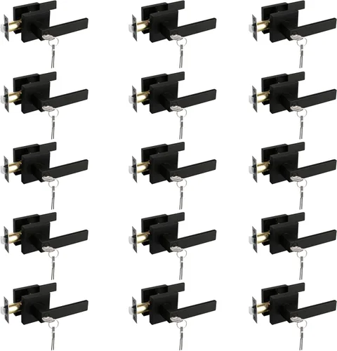 Miniatura 38 de NEWBANG Manija de palanca de puerta sólida con acabado negro mate