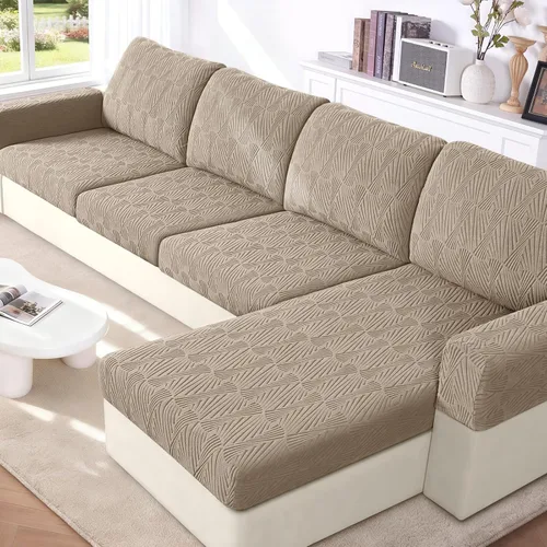 Miniatura 10 de VANSOFY Fundas de cojín para sofá seccional, Fundas de cojín de sofá de jacquard elásticas, Fundas protectoras lavables para muebles de sofá