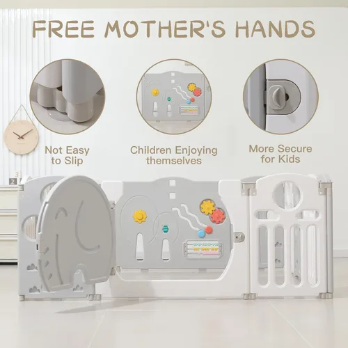 Miniatura 6 de LulliSpace Corralito para bebés, para niños y niños pequeños, patio de juegos seguro, puertas de seguridad para interiores y exteriores, área Azul