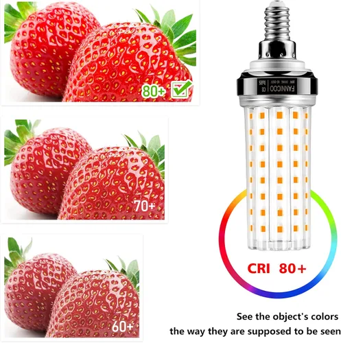 Miniatura 7 de FanNicoo Bombillas LED E12, bombillas de maíz LED de 20 W, equivalen a 150 W, 2500 lúmenes, 3000K luz blanca cálida, bombillas LED de candelabro
