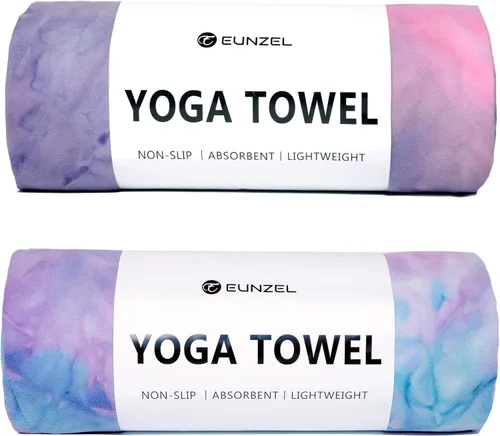 Miniatura 17 de Eunzel Toalla de yoga caliente antideslizante para esterilla de yoga, toalla de microfibra absorbente del sudor para yoga caliente, pilates y Morado