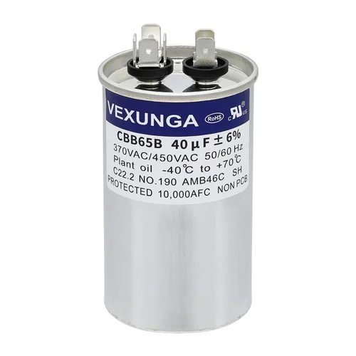 Miniatura 81 de VEXUNGA - 25/5 uF 25+5 MFD 370V o 440V Condensadores redondos de arranque dual 25 5 uF 370 440 Volt VAC CBB65 Condensadores para acondicionador