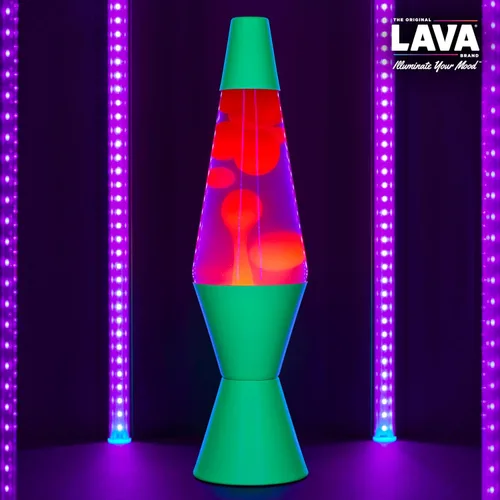 Miniatura 6 de Lava The Original Lamp - 14.5 pulgadas verde neón - Lámpara clásica de movimiento líquido - Líquido naranja y rosa - Artículo #2096