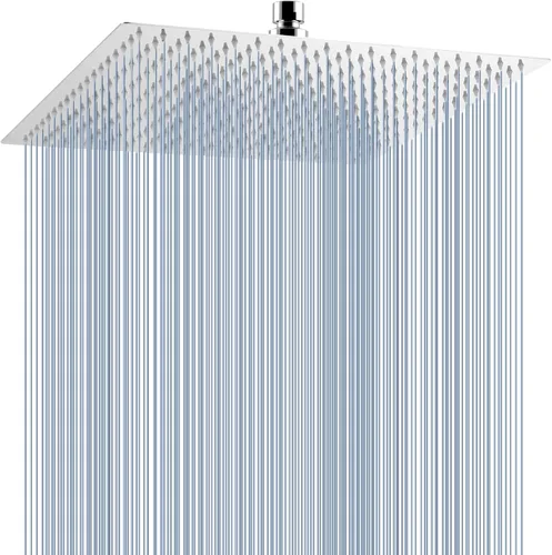 Miniatura 24 de Voolan - Regadera tipo lluvia de metal, cuadrada, de alto flujo, cobertura de cuerpo completo en cascada, montaje universal para techo o pared