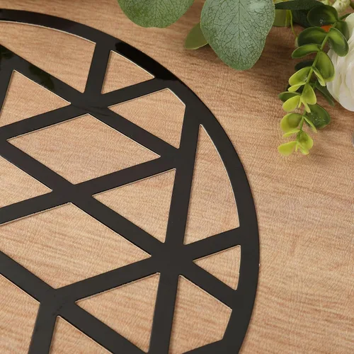 Miniatura 8 de Efavormart - Juego de 6 manteles individuales triangulares geométricos cortados con láser, 13 pulgadas, redondos, desechables, de cartón, 27.64 oz/m²