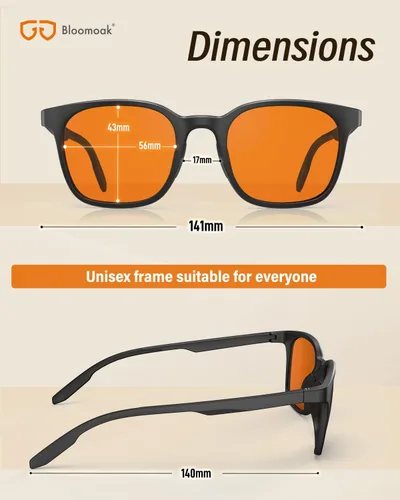 Miniatura 4 de Bloomoak - Gafas de bloqueo de luz verde azul-Gafas para dormir, antirreflejos, antifatiga, adecuadas para pantallas, computadoras, televisores