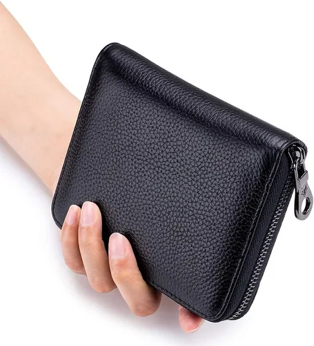 Miniatura 3 de EASTNIGHTS Funda de cuero genuino para tarjetas de crédito, cartera para tarjetas RFID, cartera de pasaporte de viaje