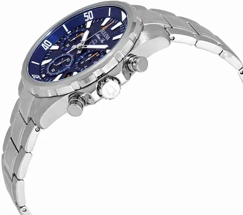 Miniatura 4 de Bulova Reloj cronógrafo de cuarzo para hombre con correa de acero inoxidable 96B256, azul, pulsera, Azul, Pulsera
