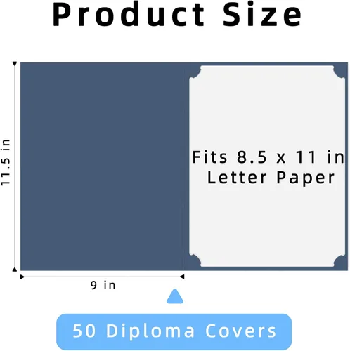 Miniatura 2 de HAUTOCO Portacertificados 50 Paquetes Azul Marino Cubiertas de Diploma con Borde de Lámina Dorada Portacertificados para Certificados de Premio
