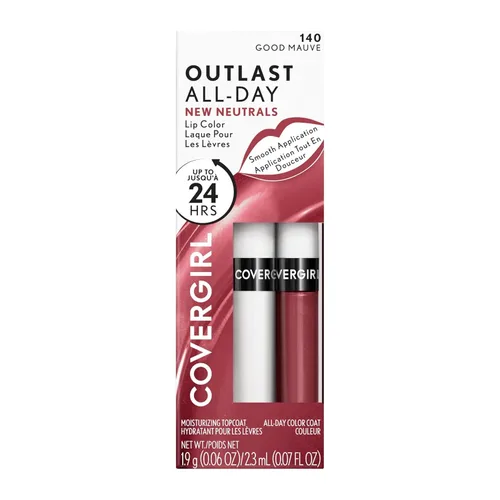 Miniatura 2 de Covergirl Outlast - Color de labios para todo el día con capa superior hidratante, nueva colección de tonos neutros, Good Mauve, paquete de 1