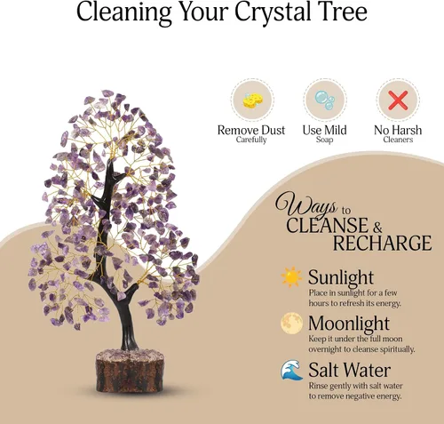 Miniatura 6 de Árbol de la vida con cristales de amatista, árbol púrpura, decoración de cristal, árbol de los chakras, regalos curativos para mujeres, decoración
