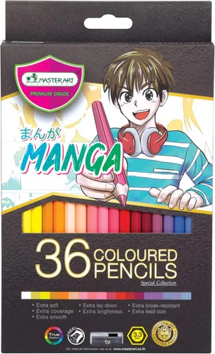 MASTERART Lápices de colores 36 colores MANGA SET Colección especial para niños y adultos para colorear