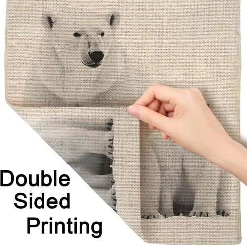 Miniatura 3 de Moslion Bandera de jardín de oso polar, safari natural, oso polar con cachorros, banderas de nieve de doble cara, bandera de bienvenida para patio