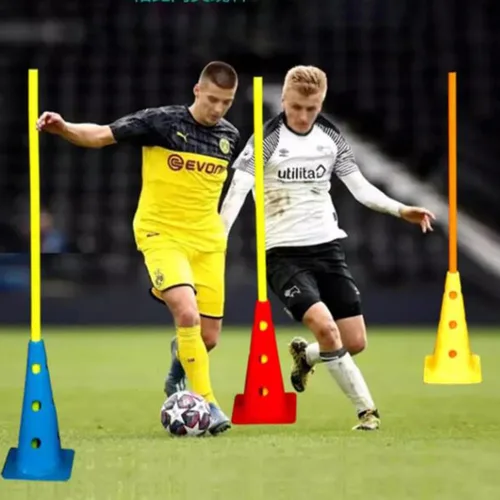 Miniatura 3 de Juego de 5 bastones ajustables para entrenamiento de fútbol de agilidad, bastones de agilidad de entrenamiento de slalom, equipo de práctica