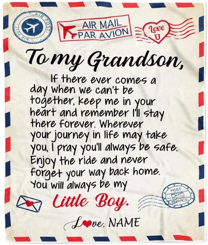 Miniatura 2 de Manta personalizada con texto en inglés «To My Great Grandson», manta floral de elefante para bisnieto, manta de elefante para bisnieto, manta