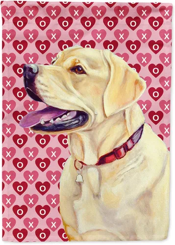 Miniatura 202 de Caroline's Treasures SS4484GF Bandera de jardín con diseño de bulldog inglés y corazones para el Día de San Valentín, bandera decorativa para patio
