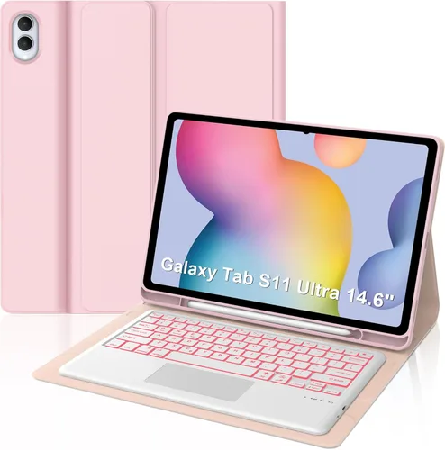 Miniatura 8 de for Samsung Galaxy Tab S11 Ultra 14.6 inch Keyboard Case, 7 Colors Backlit, Multi-Gesture Smart Touchpad, Detachable Bluetooth Wireless Trackpad