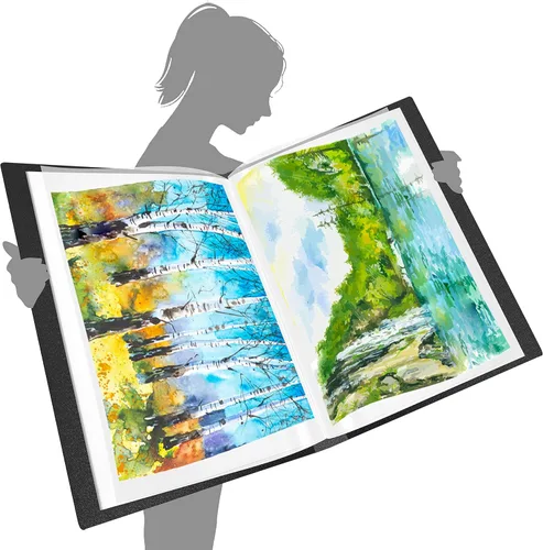 Miniatura 5 de Libro de presentación de 40 bolsillos transparentes, fundas protectoras, portafolio de arte, libro transparente para obras de arte, hoja de informe