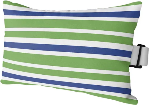 Miniatura 18 de T&H XHome Almohada de exterior para tumbona, diseño geométrico simple de rayas, impermeable, almohada lumbar con correa elástica ajustable