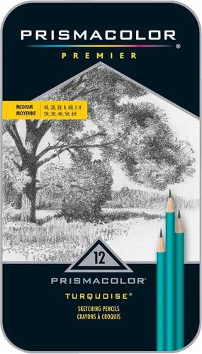 Miniatura 7 de Prismacolor Premier - Lápices de grafito turquesa para bocetos, puntas medias, para colorear para adultos, paquete de 12