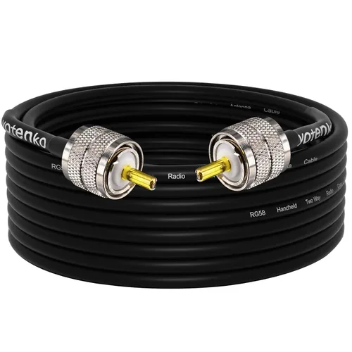Miniatura 11 de Cable de puente PL259 de 1 pie - Cable coaxial RG58 de 15 pulgadas corto 50 ohmios coaxial para medidor SWR radio de radioaficionado radio CB